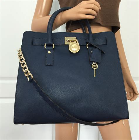 michael kors hamilton navy and light blue hand bag|Michael Kors Hamilton bag outlet.